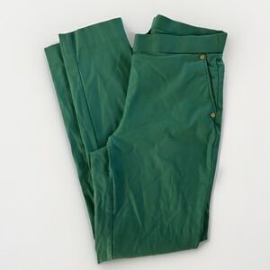 Anne Klein Womens Emerald Green Pull On Dress Pants Small Slim Leg Stretch Work
